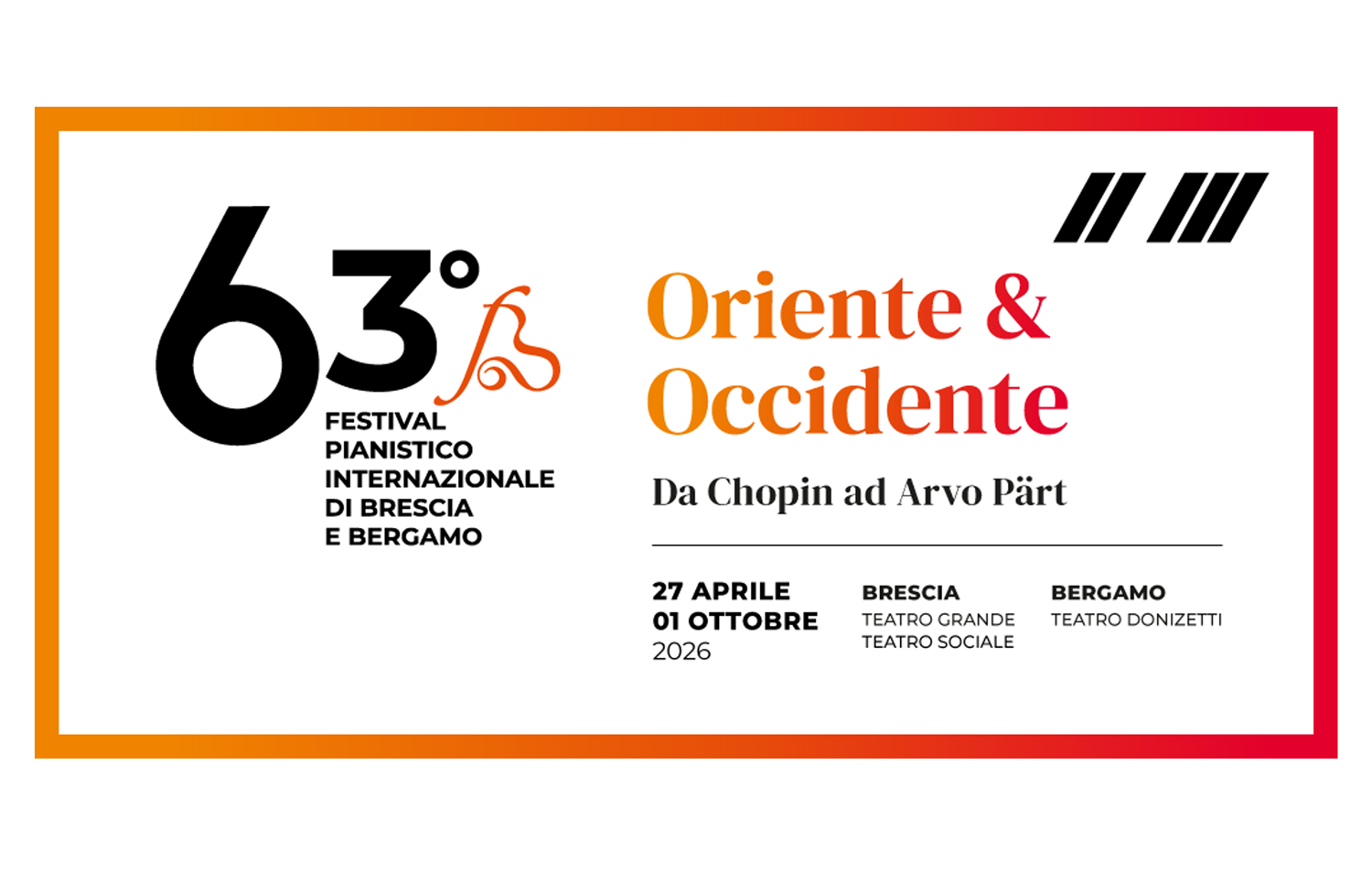 Locandina della 63esima edizione del Festival Pianistico di Brescia e Bergamo